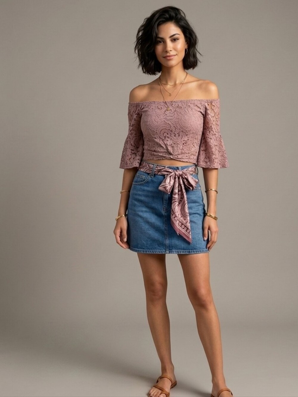 MAUVE OFF SHOULDER CROP TOP